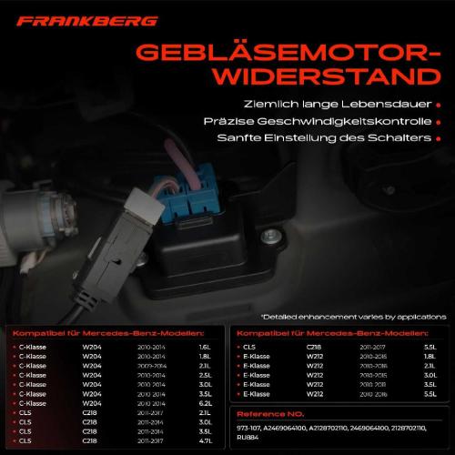 1x Widerstand Vorwiderstand Gebläsemotor für Mercedes-Benz W204 S204 C218 X218 W212 S212 A207 Bild 1x Widerstand Vorwiderstand Gebläsemotor für Mercedes-Benz W204 S204 C218 X218 W212 S212 A207