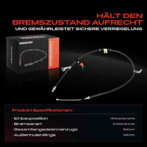 1x Seilzug Feststellbremse Hinterachse rechts für Citroen C-Crosser Mitsubishi Peugeot Bild 1x Seilzug Feststellbremse Hinterachse rechts für Citroen C-Crosser Mitsubishi Peugeot