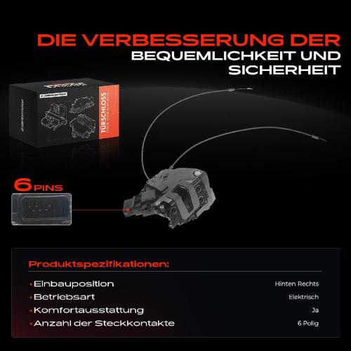 1x Türschloss Hinten Rechts für Mazda 3 BK 1.4L 1.6L 2.0L 2.3L 2003-2009 Bild 1x Türschloss Hinten Rechts für Mazda 3 BK 1.4L 1.6L 2.0L 2.3L 2003-2009