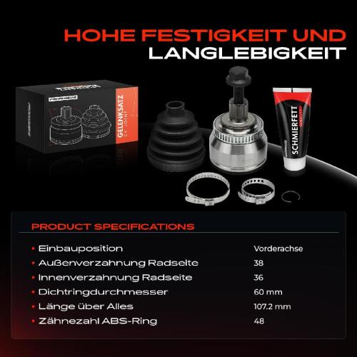 1x Antriebswelle Gelenksatz Vorderachse für VW Sharan 7M Ford Galaxy WGR Seat Alhambra Bild 1x Antriebswelle Gelenksatz Vorderachse für VW Sharan 7M Ford Galaxy WGR Seat Alhambra