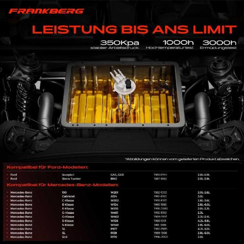 Frankberg 1x Kraftstoffpumpe für Mercedes-Benz 124 Coupe Stufenheck C124 W124 S124 W201 A124 W202 W124 W210 Bild Frankberg 1x Kraftstoffpumpe für Mercedes-Benz 124 Coupe Stufenheck C124 W124 S124 W201 A124 W202 W124 W210