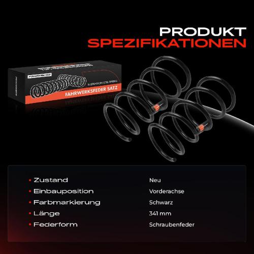 Frankberg 2x Fahrwerksfeder Vorderachse für Hyundai Matrix FC 1.6L 2001-2010 Bild Frankberg 2x Fahrwerksfeder Vorderachse für Hyundai Matrix FC 1.6L 2001-2010