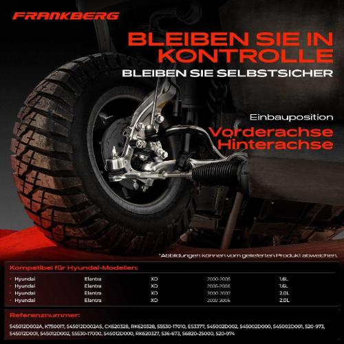 Frankberg 1x Querlenker Satz Hinterachse für Hyundai Elantra XD Elantra Stufenheck 1.6L 2.0L 2000-2006 Bild Frankberg 1x Querlenker Satz Hinterachse für Hyundai Elantra XD Elantra Stufenheck 1.6L 2.0L 2000-2006
