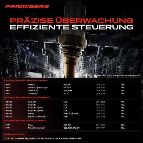 Frankberg 1x Lambdasonde Regelsonde Vor Katalysator für VW Polo Van Skoda Fabia III Rapid Seat Ibiza Toledo Bild Frankberg 1x Lambdasonde Regelsonde Vor Katalysator für VW Polo Van Skoda Fabia III Rapid Seat Ibiza Toledo