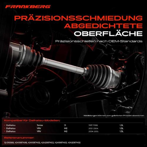 Frankberg 1x Antriebswelle Gelenksatz Vorne und Hinten f r Daihatsu Terios J1 Daihatsu YRV M2 Bild Frankberg 1x Antriebswelle Gelenksatz Vorne und Hinten f r Daihatsu Terios J1 Daihatsu YRV M2