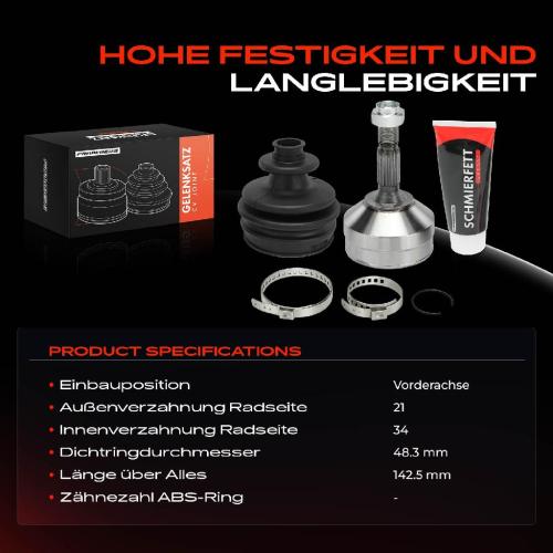 Frankberg 1x Antriebswelle Gelenksatz Vorderachse für Citroën C2 C3 I C4 DS3 II Peugeot 208 I Bild Frankberg 1x Antriebswelle Gelenksatz Vorderachse für Citroën C2 C3 I C4 DS3 II Peugeot 208 I