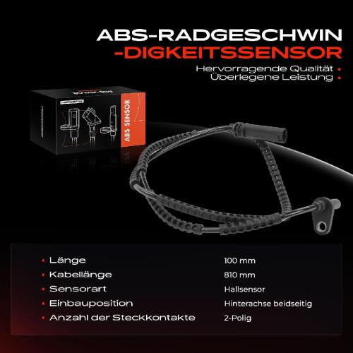 1x ABS Sensor Hinterachse beidseitig für BMW Z4 Roadster E89 2.0L 2.5L 3.0L 2009-2016 Bild 1x ABS Sensor Hinterachse beidseitig für BMW Z4 Roadster E89 2.0L 2.5L 3.0L 2009-2016