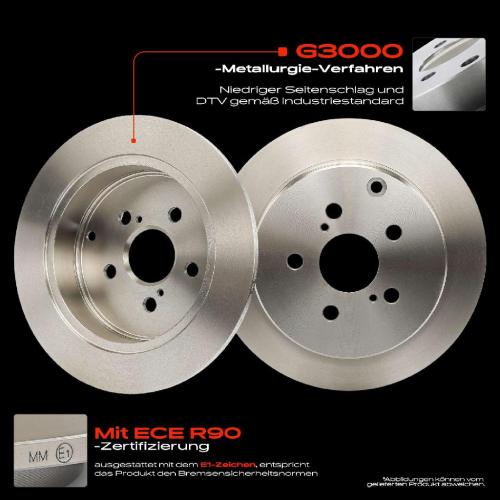 2x Bremsscheiben Hinterachse für Toyota Celica T23 Prius Liftback W2 1.8L 1.5L 1999-2009 Bild 2x Bremsscheiben Hinterachse für Toyota Celica T23 Prius Liftback W2 1.8L 1.5L 1999-2009