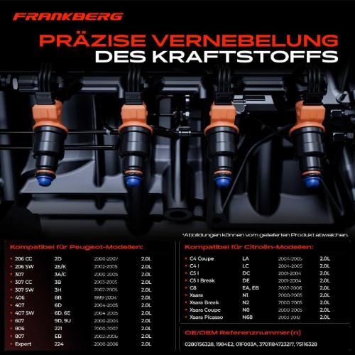 2x Einspritzventil Einspritzdüse für Peugeot 206 307 406 407 607 2.0L Bild 2x Einspritzventil Einspritzdüse für Peugeot 206 307 406 407 607 2.0L