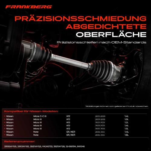 1x Antriebswelle Gelenksatz Vorderachse für Nissan Micra III K12 Note NE11 E11 Bild 1x Antriebswelle Gelenksatz Vorderachse für Nissan Micra III K12 Note NE11 E11