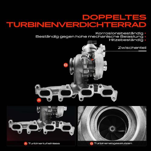 Frankberg 1x Turbolader Abgaskrümmer Einheit für VW Multivan V Transporter V Bus V Kasten V Pritsche/Fahrgestell Bild Frankberg 1x Turbolader Abgaskrümmer Einheit für VW Multivan V Transporter V Bus V Kasten V Pritsche/Fahrgestell