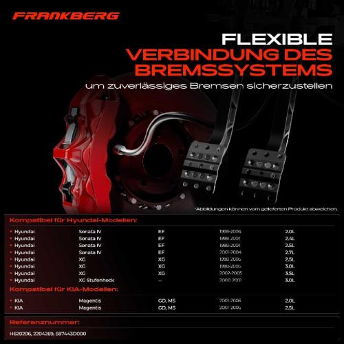 1x Bremsschlauch Bremsschläuche Hinterachse Links oder Rechts für Hyundai Sonata IV XG KIA Magentis Bild 1x Bremsschlauch Bremsschläuche Hinterachse Links oder Rechts für Hyundai Sonata IV XG KIA Magentis
