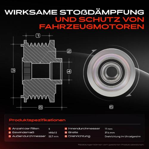 1x Generatorfreilauf Lichtmaschine für VW Polo 6N Lupo Seat Arosa 1.7L 1.9L 1994-2005 Bild 1x Generatorfreilauf Lichtmaschine für VW Polo 6N Lupo Seat Arosa 1.7L 1.9L 1994-2005