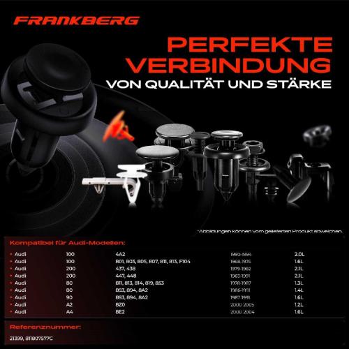 Frankberg 10x Befestigungsclips Stoßstange Stoßstangen für Seat Alhambra Ibiza IV Leon Audi A2 A4 Bild Frankberg 10x Befestigungsclips Stoßstange Stoßstangen für Seat Alhambra Ibiza IV Leon Audi A2 A4