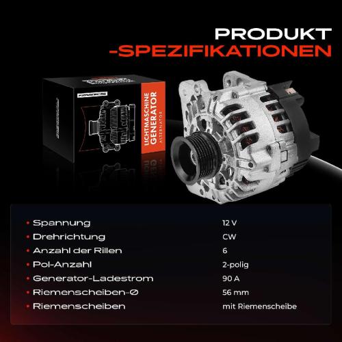 Frankberg 1x Lichtmaschine Generator für VW Golf Passat Audi A3 A4 TT Skoda Octavia Seat Bild Frankberg 1x Lichtmaschine Generator für VW Golf Passat Audi A3 A4 TT Skoda Octavia Seat