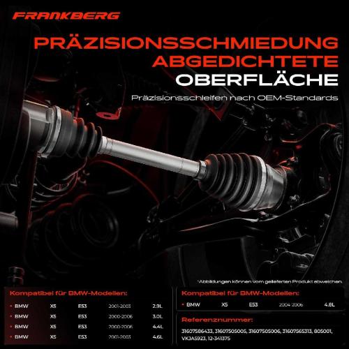 1x Antriebswelle Gelenksatz Vorderachse für BMW X5 E53 3.0L 4.4L 2000-2006 Bild 1x Antriebswelle Gelenksatz Vorderachse für BMW X5 E53 3.0L 4.4L 2000-2006