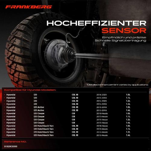 Frankberg 1x ABS Sensor Hinterachse links für Hyundai i20 Active Coupe Hatchback Van 1.0L 1.1L 1.2L 1.4L Bj ab 2014 Bild Frankberg 1x ABS Sensor Hinterachse links für Hyundai i20 Active Coupe Hatchback Van 1.0L 1.1L 1.2L 1.4L Bj ab 2014