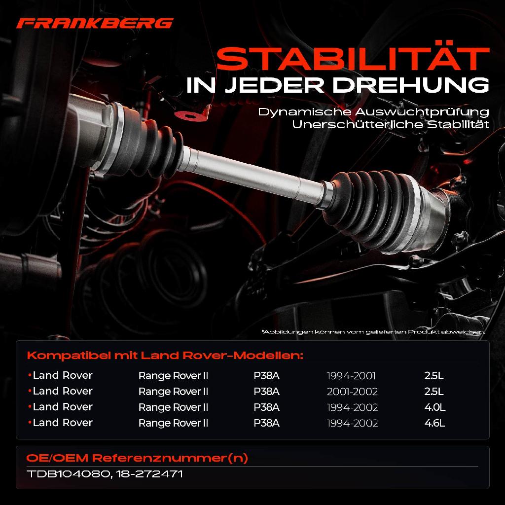 1x Antriebswelle Vorderachse Rechts für Range Rover II P38A 1994-2002