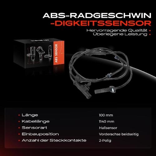 Frankberg 1x ABS Sensor Vorderachse beidseitig für Nissan Cube Z12 1.5L 1.6L 2009-2014 Bild Frankberg 1x ABS Sensor Vorderachse beidseitig für Nissan Cube Z12 1.5L 1.6L 2009-2014