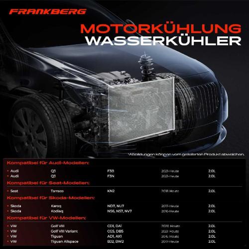 1x Kühler Wasserkühler Motorkühler für VW Golf VIII Tiguan Audi Q3 Seat Tarraco Skoda Bild 1x Kühler Wasserkühler Motorkühler für VW Golf VIII Tiguan Audi Q3 Seat Tarraco Skoda