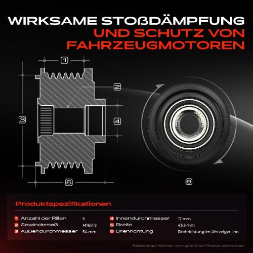 1x Generatorfreilauf Lichtmaschine für Opel Astra G Corsa C Vectra Zafira Saab 9-3 Bild 1x Generatorfreilauf Lichtmaschine für Opel Astra G Corsa C Vectra Zafira Saab 9-3