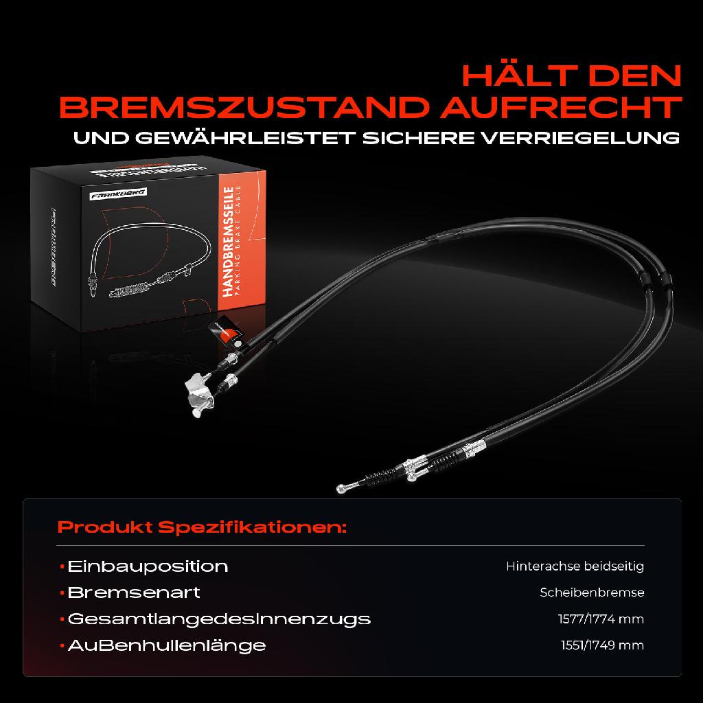 1x Seilzug Feststellbremse Hinterachse beidseitig für Opel Zafira/Zafira Family B A05