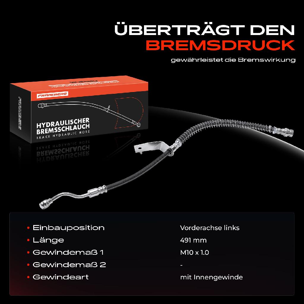 1x Bremsschlauch Bremsschläuche Vorderachse Links für Hyundai Accent IV RB KIA Rio III UB