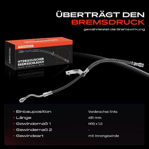 Frankberg 1x Bremsschlauch Bremsschläuche Vorderachse Links für Hyundai Accent IV RB KIA Rio III UB Bild Frankberg 1x Bremsschlauch Bremsschläuche Vorderachse Links für Hyundai Accent IV RB KIA Rio III UB