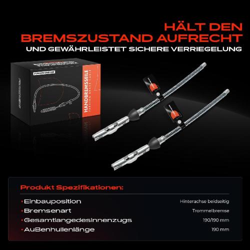 2x Seilzug Feststellbremse Hinterachse beidseitig für Ford Ecosport 1.0L 1.5L Bj ab 2013 Bild 2x Seilzug Feststellbremse Hinterachse beidseitig für Ford Ecosport 1.0L 1.5L Bj ab 2013