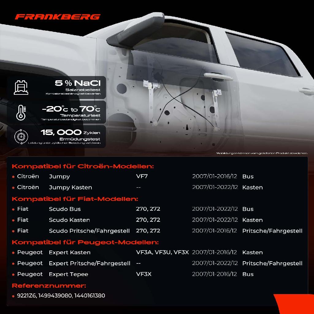 1x Fensterheber Vorne Links für Citroën Jumpy Fiat Scudo Peugeot 07-16