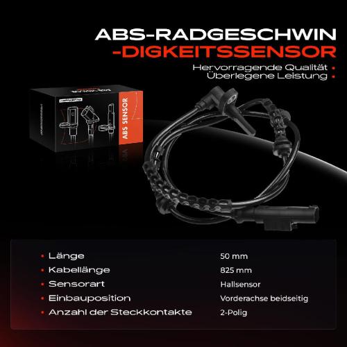Frankberg 1x ABS Sensor Vorderachse beidseitig für Alfa Romeo Brera Mito Fiat Grande Punto Van Evo Opel Adam Corsa D E Bild Frankberg 1x ABS Sensor Vorderachse beidseitig für Alfa Romeo Brera Mito Fiat Grande Punto Van Evo Opel Adam Corsa D E