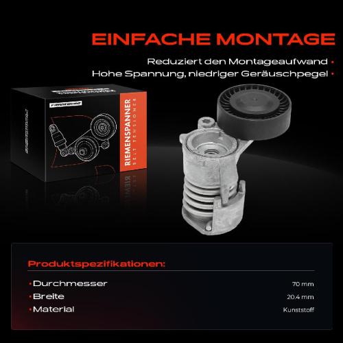 Frankberg 1x Spannrolle Riemenspanner für Volvo C30 C70 II Cabriolet S40 II V50 Ford Focus II Bild Frankberg 1x Spannrolle Riemenspanner für Volvo C30 C70 II Cabriolet S40 II V50 Ford Focus II