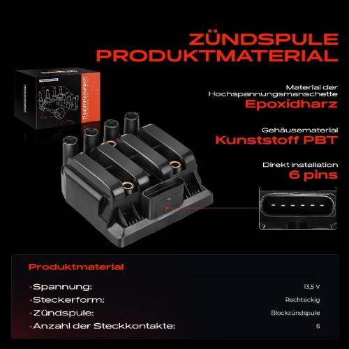 1x Zündmodul Zündspule für VW Bora Variant Caddy III MPV Kasten/MPV Golf IV New Beetle Cabriolet Touran Bild 1x Zündmodul Zündspule für VW Bora Variant Caddy III MPV Kasten/MPV Golf IV New Beetle Cabriolet Touran