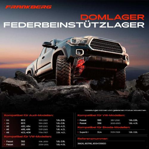 2x Domlager Federbeinstütz lager für VW Passat Audi A4 B5 A6 C5 A8 Skoda Bild 2x Domlager Federbeinstütz lager für VW Passat Audi A4 B5 A6 C5 A8 Skoda