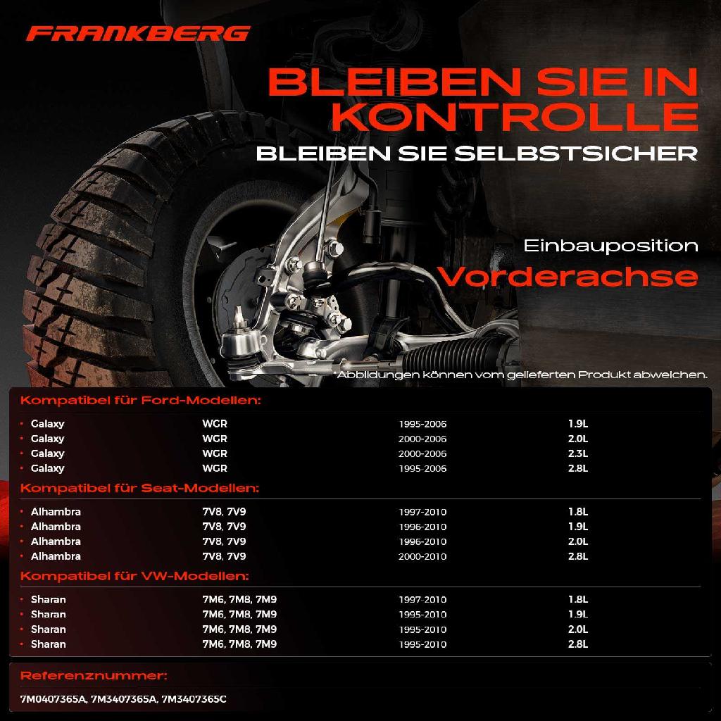 2x Traggelenk Vorderachse für VW Sharan Ford Galaxy Seat Alhambra 1.9L 2.0L 2.3L 2.8L 1.8L 1995-2010