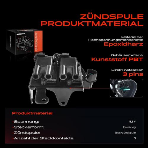 Frankberg 1x Zündmodul Zündspule für Hyundai Atos MX 1.0L 2000-2003 Bild Frankberg 1x Zündmodul Zündspule für Hyundai Atos MX 1.0L 2000-2003