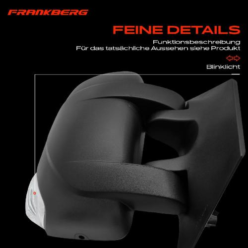 Frankberg 1x Außenspiegel Rechts für Nissan NV400 X62B Opel Movano X62 Renault Master Bj ab 2010 Bild Frankberg 1x Außenspiegel Rechts für Nissan NV400 X62B Opel Movano X62 Renault Master Bj ab 2010