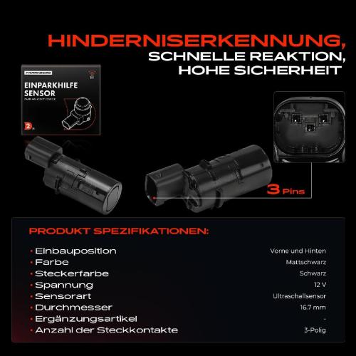 Frankberg 2x Parksensor PDC Sensor Vorne und Hinten für Citroën C3 C8 Peugeot 807 Bild Frankberg 2x Parksensor PDC Sensor Vorne und Hinten für Citroën C3 C8 Peugeot 807