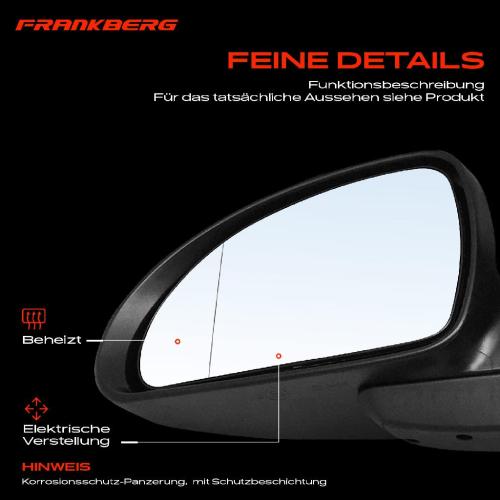 Frankberg 1x Außenspiegel Links für KIA Cee'D Schrägheck Cee'D SW ED 1.4L 1.6L 2.0L 2006-2012 Bild Frankberg 1x Außenspiegel Links für KIA Cee'D Schrägheck Cee'D SW ED 1.4L 1.6L 2.0L 2006-2012