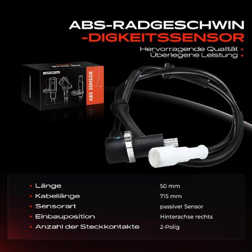 Frankberg 1x ABS Sensor Hinterachse rechts für Renault Kangoo Express 1.2L 1.4L 1.5L 1.6L 1.9L 1997-2003 Bild Frankberg 1x ABS Sensor Hinterachse rechts für Renault Kangoo Express 1.2L 1.4L 1.5L 1.6L 1.9L 1997-2003
