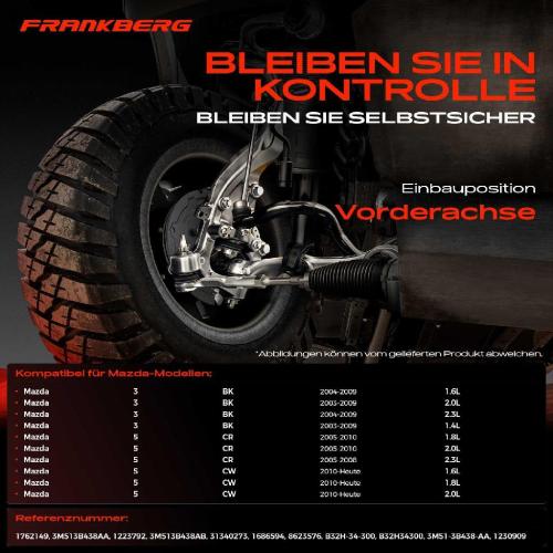 1x Querlenker Satz Vorderachse für Mazda 3 BK 3 Stufenheck 5 CR CW 1.4L 1.6L 2.0L 2.3L 1.8L Bj ab 2003 Bild 1x Querlenker Satz Vorderachse für Mazda 3 BK 3 Stufenheck 5 CR CW 1.4L 1.6L 2.0L 2.3L 1.8L Bj ab 2003