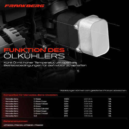 1x Ölkühler Motoröl für Mercedes-Benz C-Klasse W204 C204 E-Klasse W212 A207 C207 Bild 1x Ölkühler Motoröl für Mercedes-Benz C-Klasse W204 C204 E-Klasse W212 A207 C207