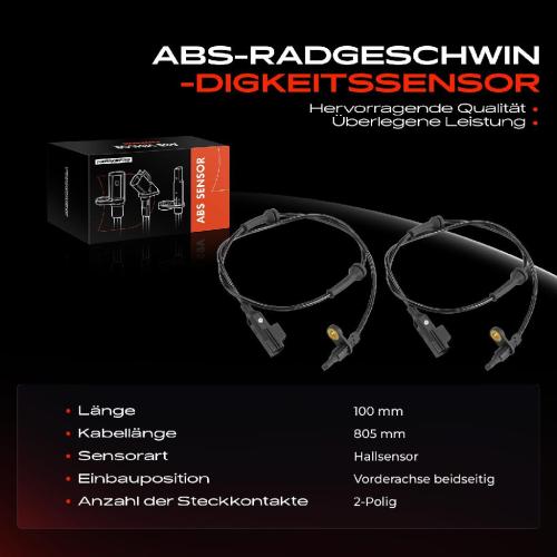 2x ABS Sensor Vorderachse beidseitig für Jaguar XE X760 XF X260 XF Sportbrake 2.0L 3.0L 5.0L Bj ab 2015 Bild 2x ABS Sensor Vorderachse beidseitig für Jaguar XE X760 XF X260 XF Sportbrake 2.0L 3.0L 5.0L Bj ab 2015