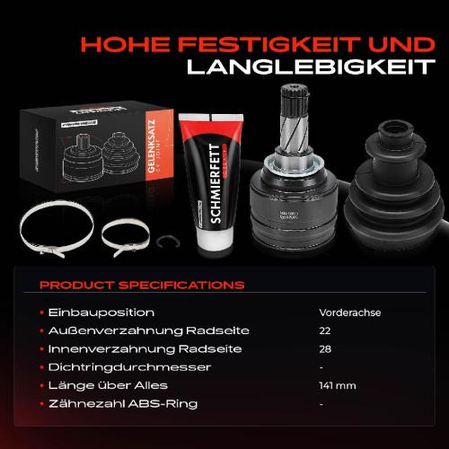 1x Antriebswelle Gelenksatz Vorderachse für Opel Corsa B S93 C X01 Combo Tigra Twintop Bild 1x Antriebswelle Gelenksatz Vorderachse für Opel Corsa B S93 C X01 Combo Tigra Twintop