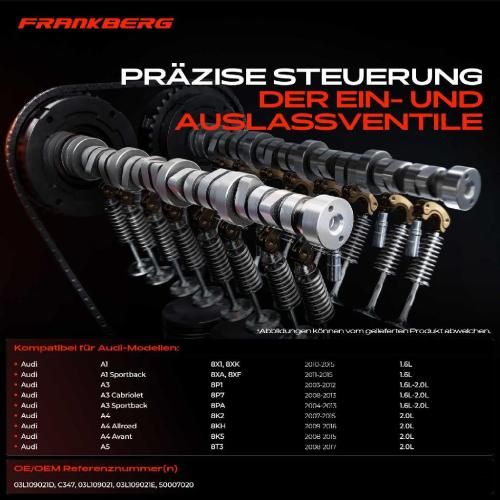 Frankberg 1x Nockenwelle für VW Golf 6 Passat Multivan Audi A6 Q5 Seat Altea Skoda Octavia Bild Frankberg 1x Nockenwelle für VW Golf 6 Passat Multivan Audi A6 Q5 Seat Altea Skoda Octavia
