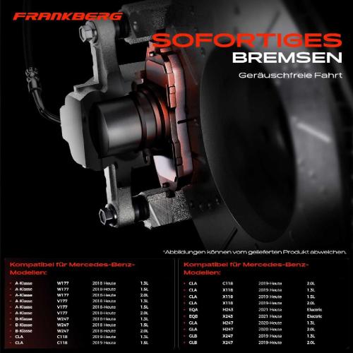 4x Bremsbeläge Hinterachse für Mercedes-Benz W177 V177 W247 C118 X118 H243 X243 H247 X247 2018-2025 Bild 4x Bremsbeläge Hinterachse für Mercedes-Benz W177 V177 W247 C118 X118 H243 X243 H247 X247 2018-2025