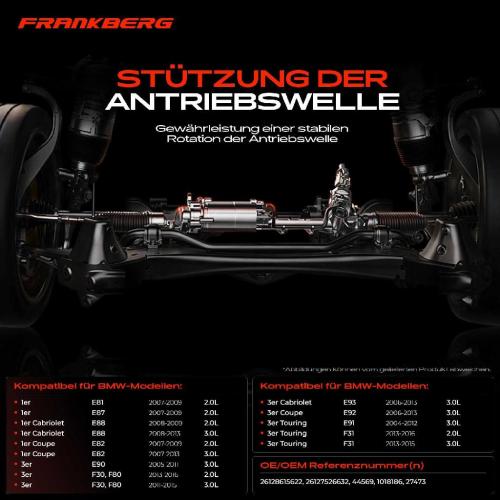 1x Lagerung Gelenkwelle Kardanwellenlager für BMW E87 E88 E90 F30 F80 E91 E92 E93 Bild 1x Lagerung Gelenkwelle Kardanwellenlager für BMW E87 E88 E90 F30 F80 E91 E92 E93