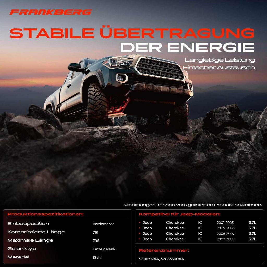 1x Kardanwelle Gelenkwelle Vorderachse für Jeep Cherokee KJ 3.7L 2001-2008