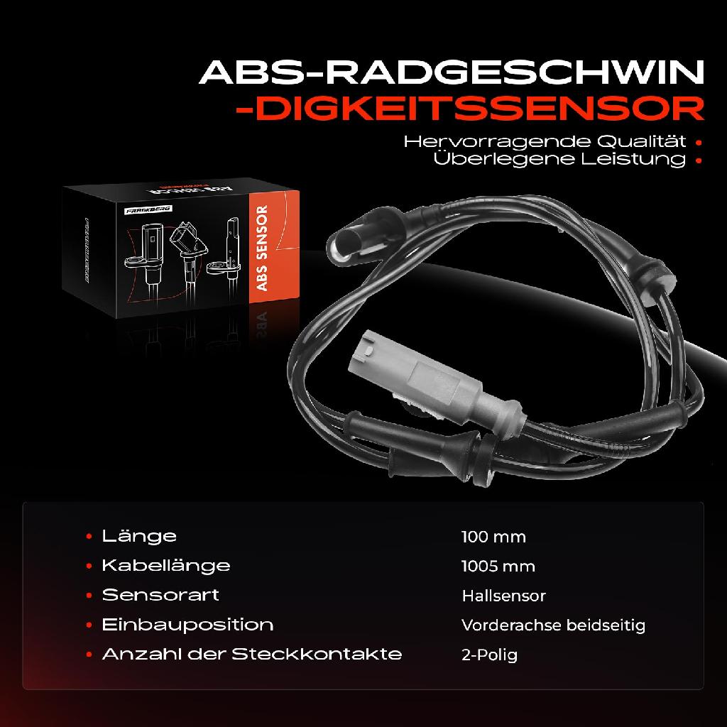 1x ABS Sensor Vorderachse beidseitig für Land Rover Range Sport 2.7L 3.0L 3.6L 4.2L 4.4L 5.0L 2005-2013