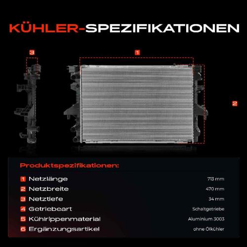 Frankberg 1x Kühler Wasserkühler Motorkühler für VW Multivan V Transporter V Bild Frankberg 1x Kühler Wasserkühler Motorkühler für VW Multivan V Transporter V
